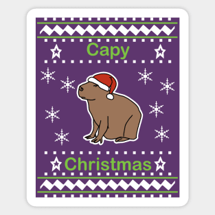 Capybara says Capy Christmas Sticker